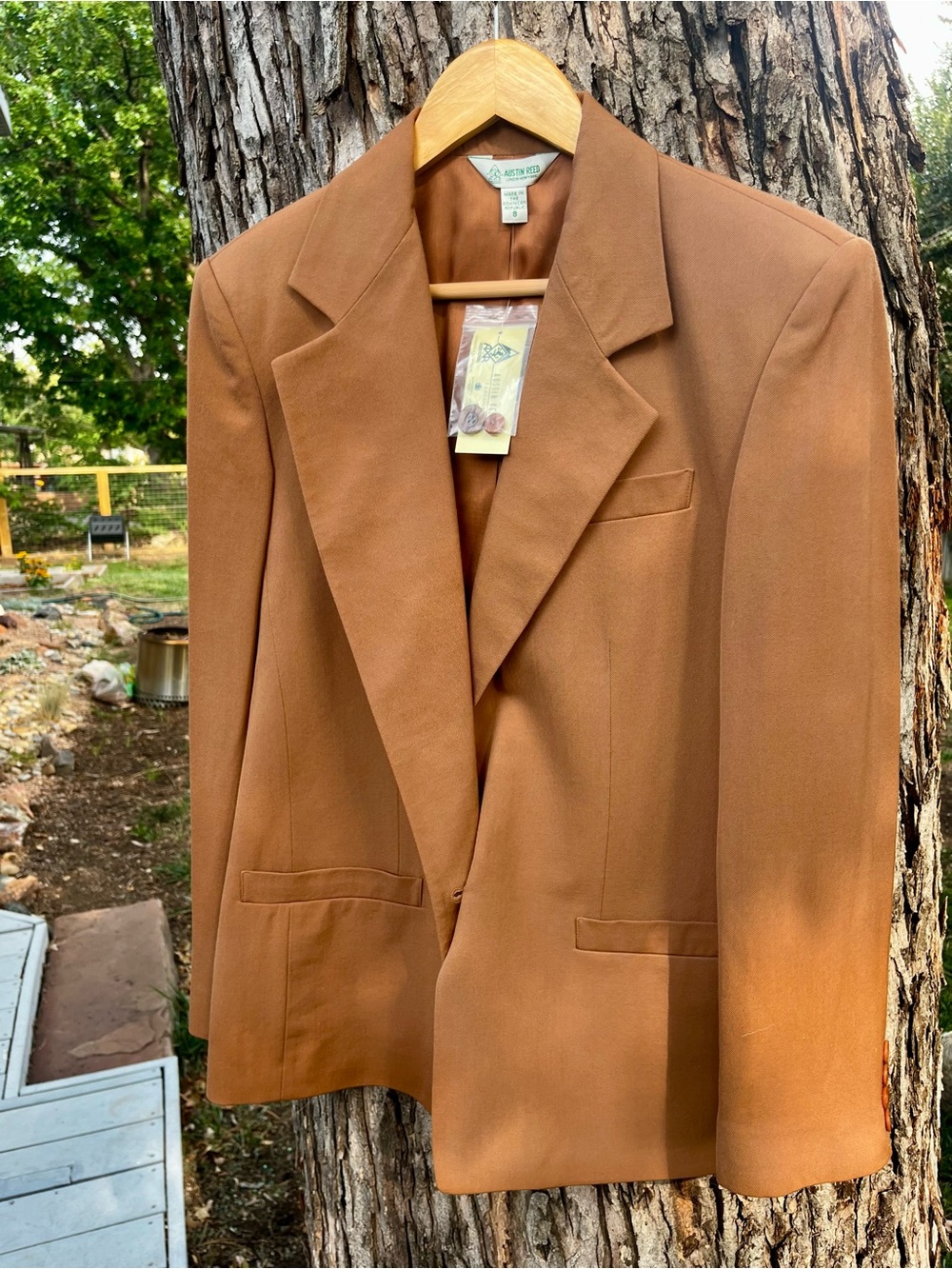 Austin Reed Women's Wool Camel Single-Breasted Blazer Sz 8 NWT
